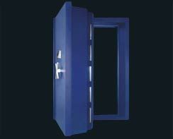 Blue vault door