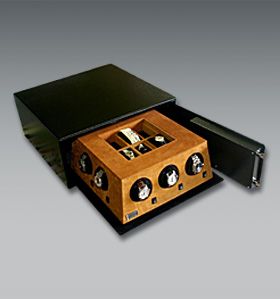 Watch winder box with precious wood