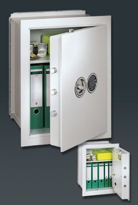 Wall safe in RAL light grey